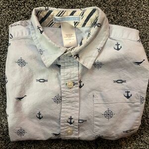 Janie and Jack White Nautical Print Shirt